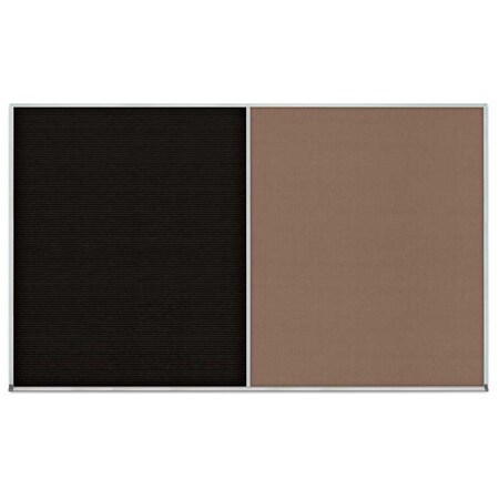United Visual Products Double Door Radius Corkboard, 42"x32", Hea, UV70125RC-BLACK-KEYLIME UV70125RC-BLACK-KEYLIME